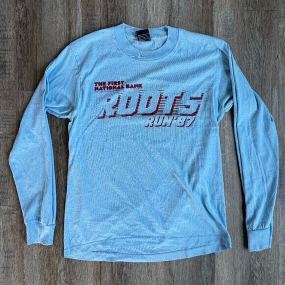 Vintage 80s Long Sleeve Running T Shirt Medium​